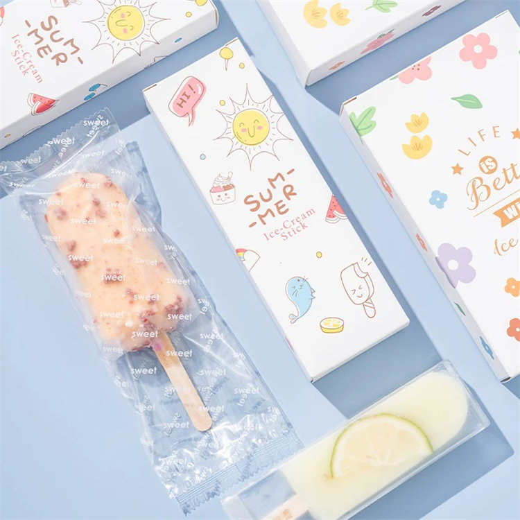 Empty Popsicle Packaging Bags With Box Transparent Ice Cream Packaging Bags