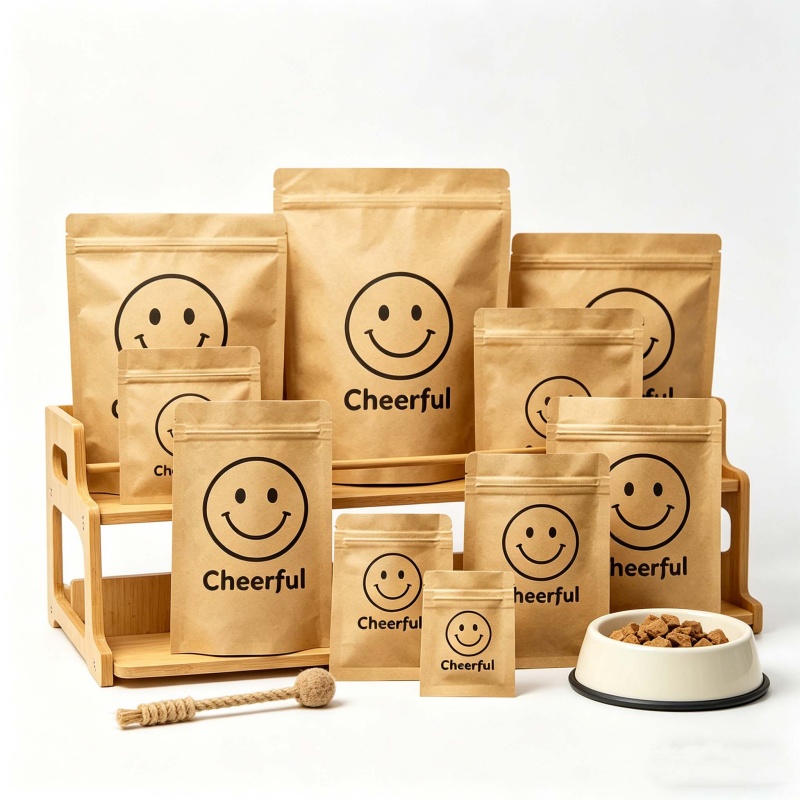 Brown Kraft Paper Flat Bottom Zipper Bag
