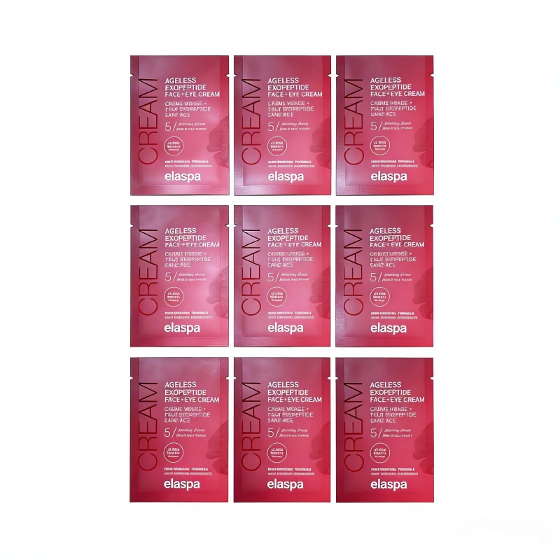 skincare cream sample pouch 