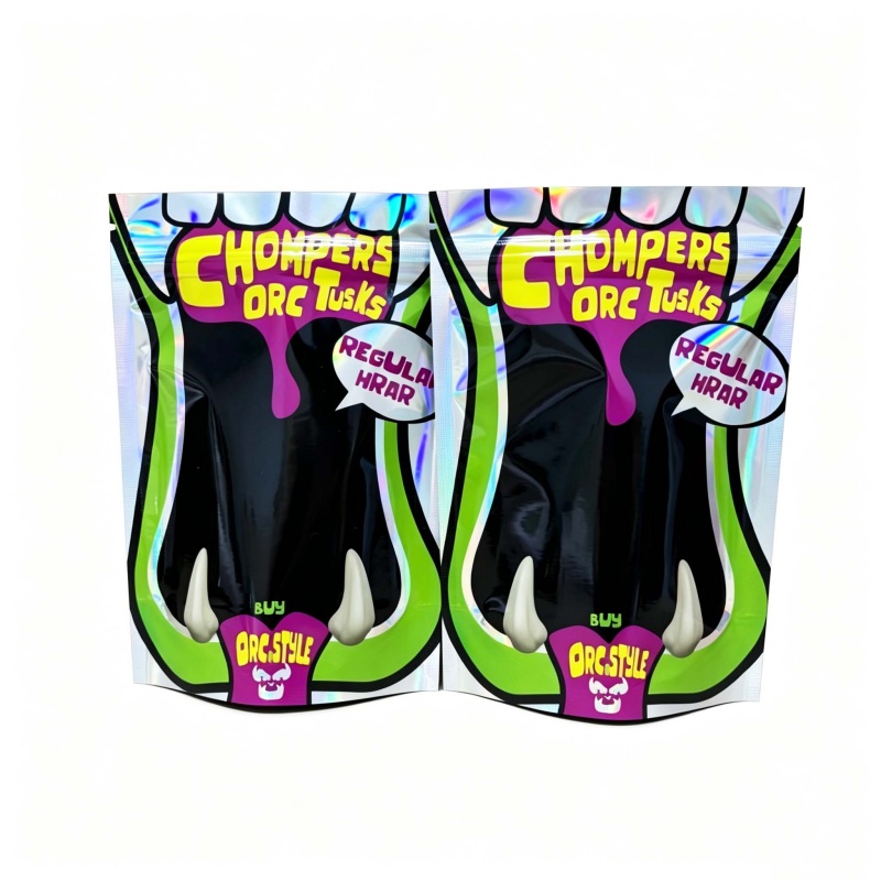Ziplock stand up pouch Holographic Mylar Bag